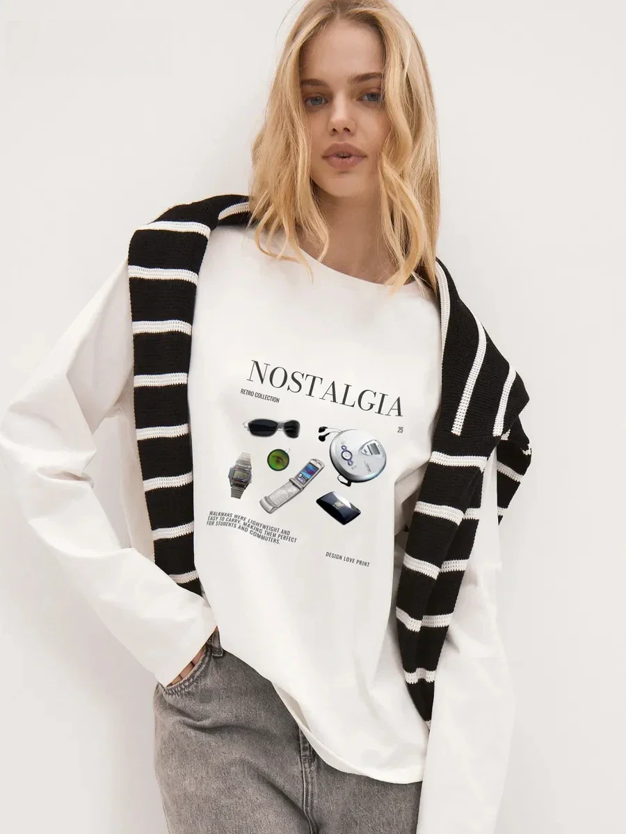 Graphics Electronics Gadgets - T-shirt à manches longues pour femme,